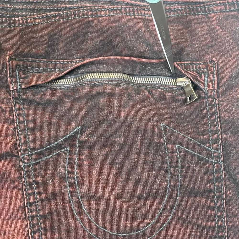 True Religion Rocco Relaxed Corduroy Pants Black Red Moto Punk Grunge Y2K Men 44